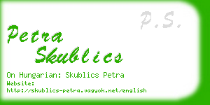 petra skublics business card